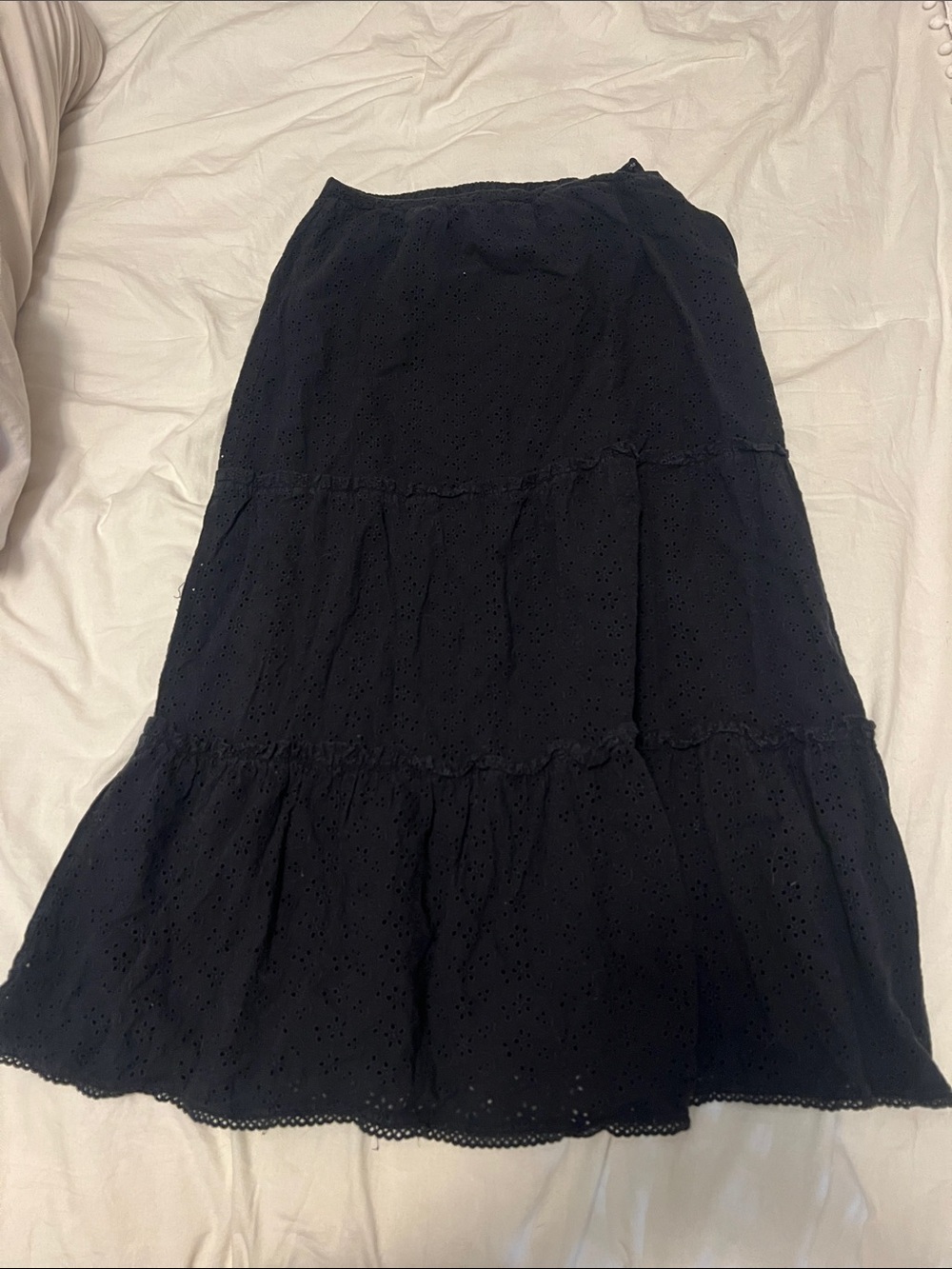Women’s Black Tiered Eyelet Skirt